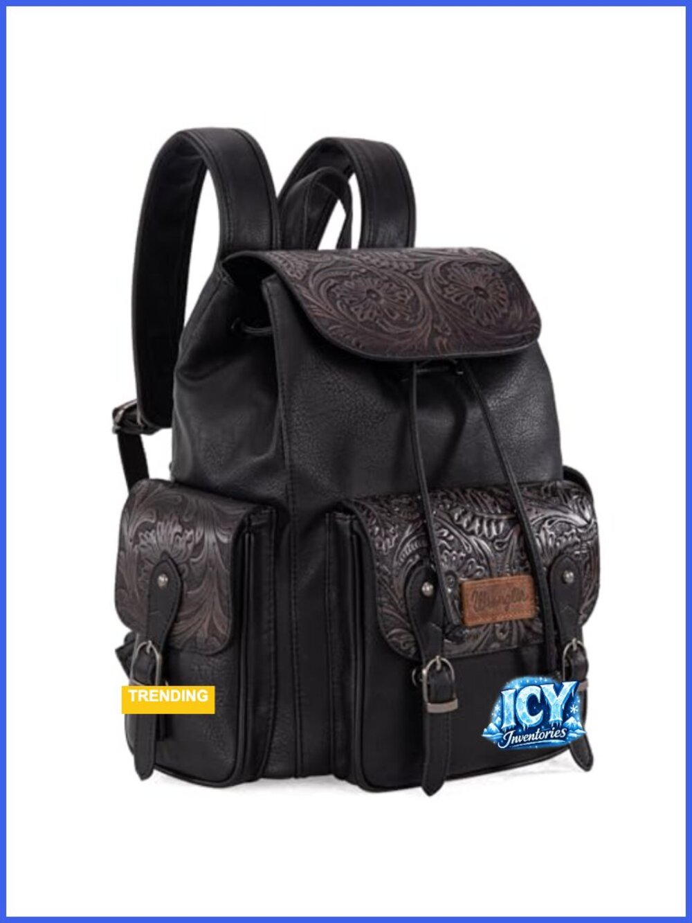 Wrangler Backpack Purse for Women Men Western Floral Tooled Travel Laptop Bag